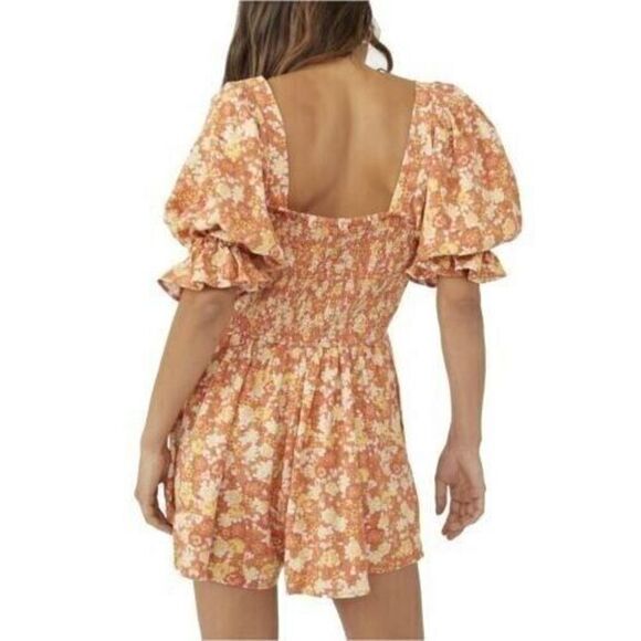 Free People OB1434212 Women's Sz XS Floral Show Me Love Square Neck Romper $148 - Picture 11 of 11
